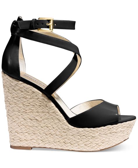 michael kors black wedge shoes|michael kors wedges on sale.